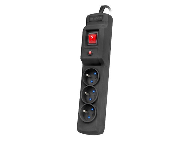 PROTECTOR CONTRA SOBRETENSIONES ARMAC MULTI M3 1,5M 3X TOMAS FRANCESAS NEGRO 1