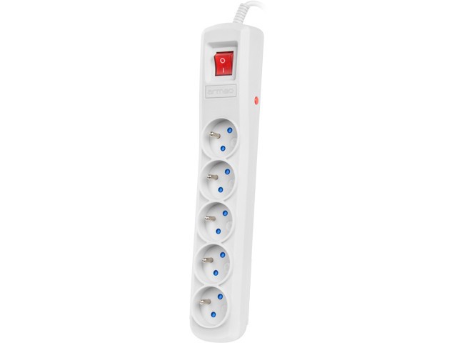 PROTECTOR CONTRA SOBRETENSIONES ARMAC R5 3M 5X TOMAS FRANCESAS ENCHUFE RECTO ENTRADA GRIS 1