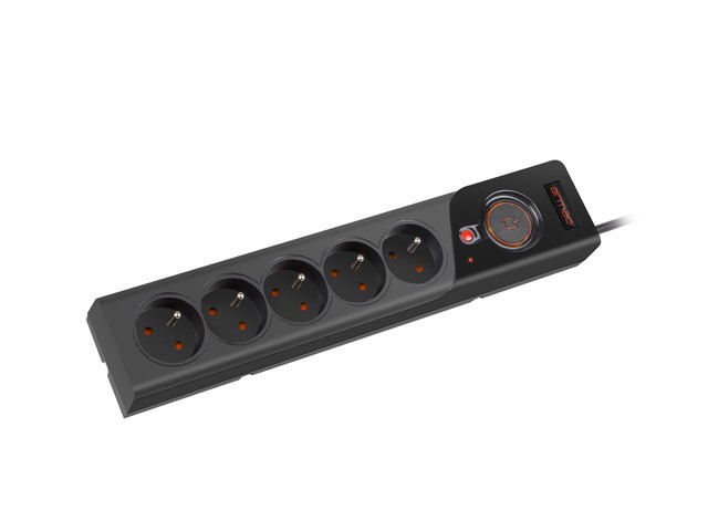 PROTECTOR CONTRA SOBRETENSIONES ARMAC Z5 1,5M 5X SALIDAS FRANCESAS 10A ORGANIZADOR DE CABLES NEGRO 4