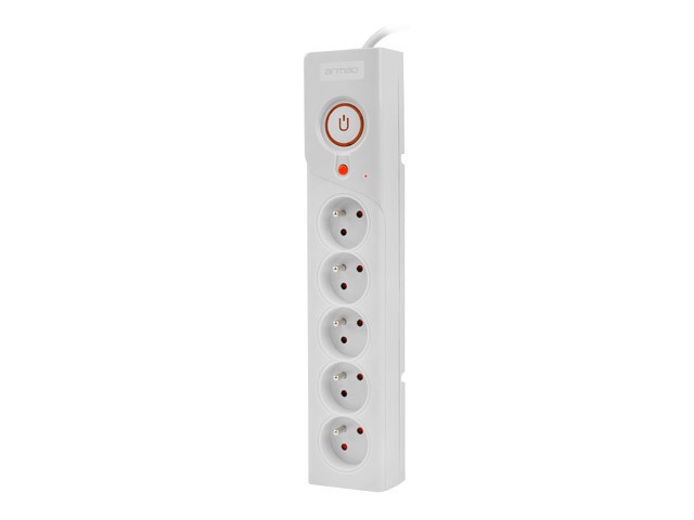 PROTECTOR CONTRA SOBRETENSIONES ARMAC Z5 3M 5X SALIDAS FRANCESAS 10A ORGANIZADOR DE CABLES GRIS 1
