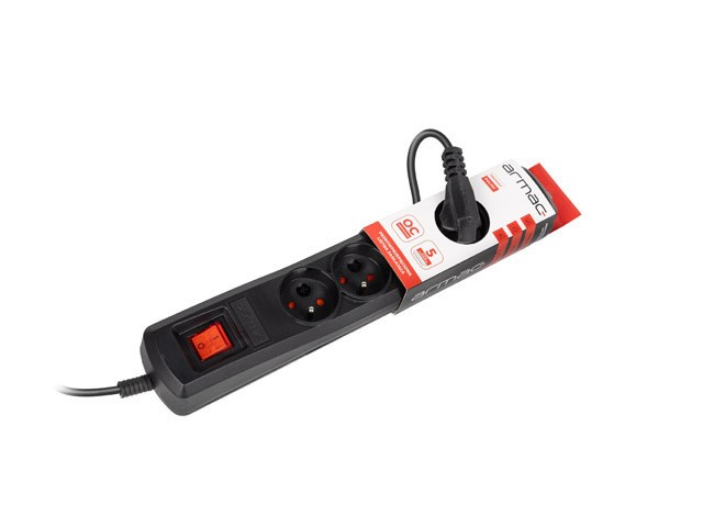 PROTECTOR CONTRA SOBRETENSIONES ARMAC ARC5 1,5M 5X TOMAS FRANCESAS NEGRO 5