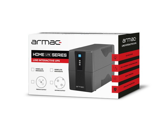 UPS ARMAC HOME LITE HL/850E/LED/V2 LINE-INTERACTIVE 850VA 2X TOMAS FRANCESAS LED 5